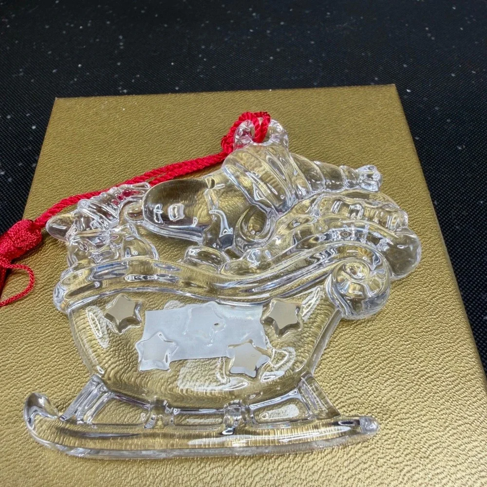 Marquis Waterford‎ Crystal Peanuts 50th Anniversary Snoopy Sleigh Ride Ornament